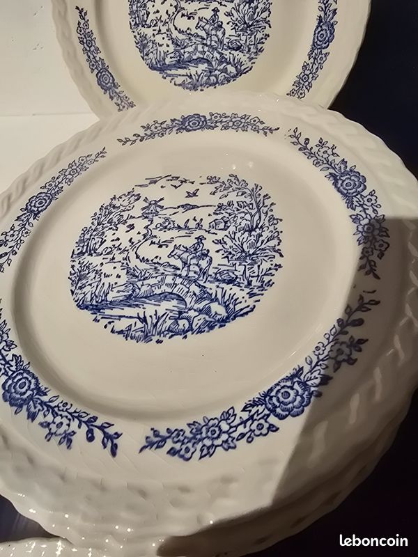 Lot de 9 assiettes à dessert Don Quichotte début XXeme (image 2)