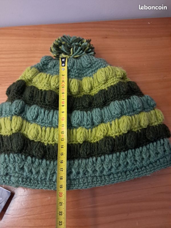 Bonnet femme hiver 100% laine fait main tu (image 5)