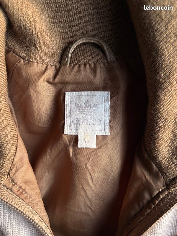 Veste Adidas Originals vintage laine beige marron M – style rétro premium (image 15)