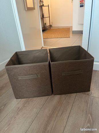 Grands Bacs De Rangement Pliables En Lin Avec Couvercles Pour