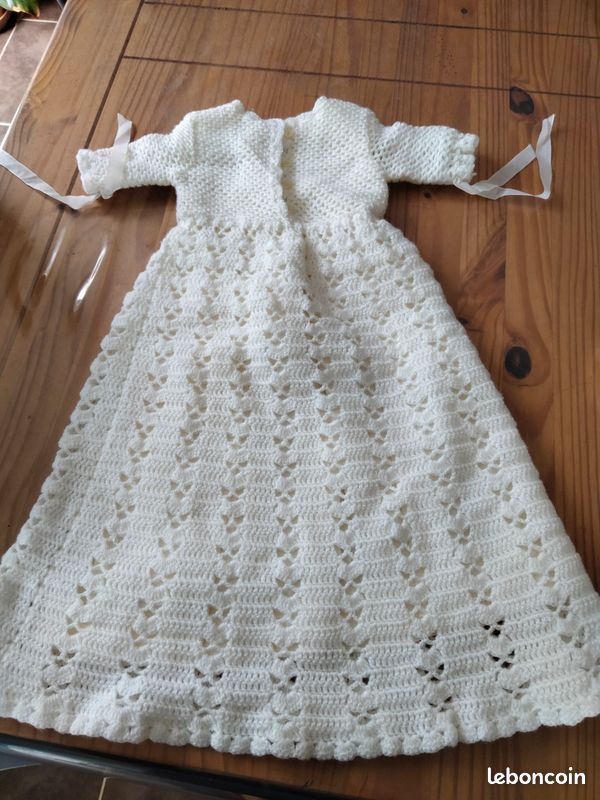 Manteau De Baptême Ancien Des Années 50 - Blanc En Piqué De Coton - Mixte - Super état