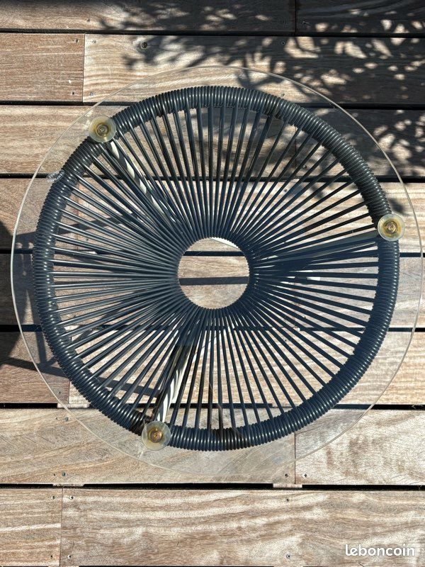 Table d'appoint de jardin Acapulco blanche et noir (image 3)