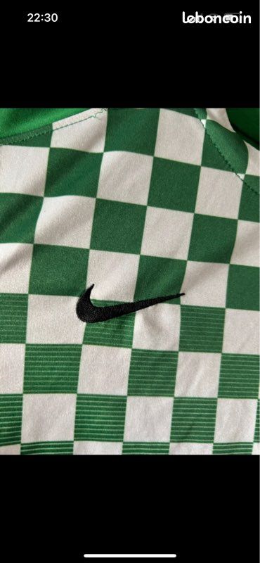 Maillot Nike Dri-Fit vert à carreaux – Taille L(enfant ) (image 2)
