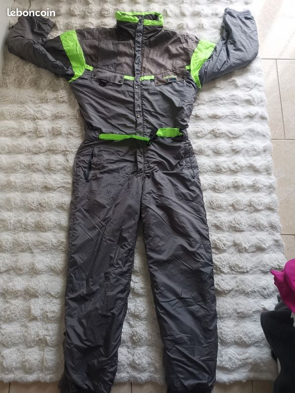 Combinaison De Ski Vintage NEVICA FS20 - Homme M, Vert Métallisé, Années 90 (État Neuf)