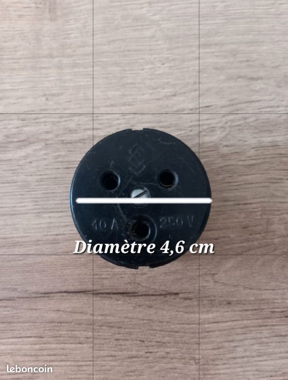 ANCIENNE PRISE BAKÉLITE enduit rond art déco loft design EUR 13,72