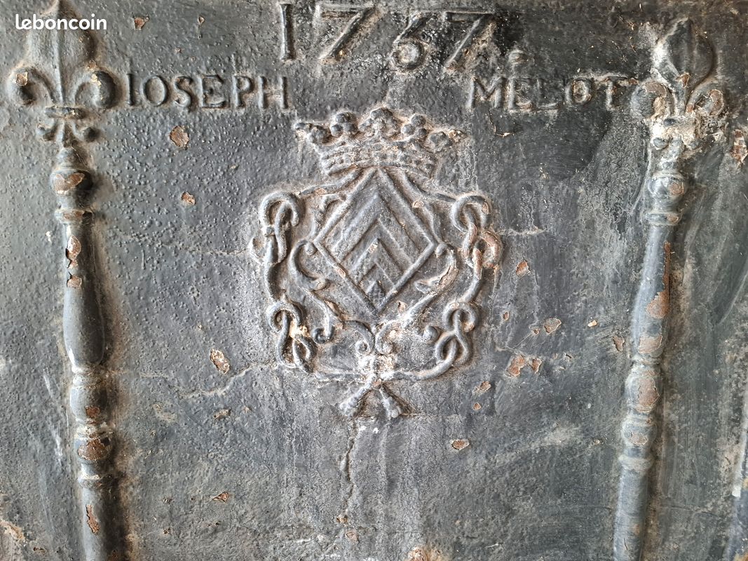 Plaque de cheminée ancienne en fonte 1767 (image 3)