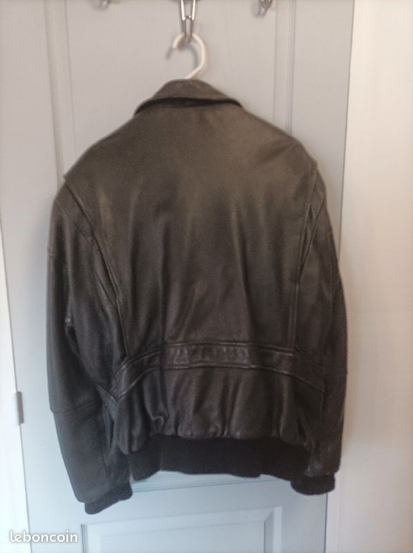 Blouson cuir style aviateur avec doublure T: X/XL TBE (image 2)