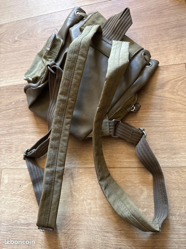 Sac à dos vintage BagSac kaki (image 2)