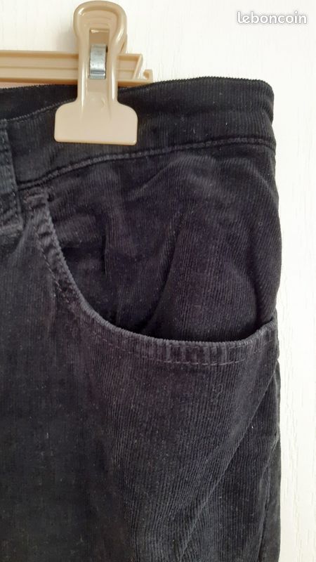 Pantalon velours côtelé noir femme (lecocq) (image 6)