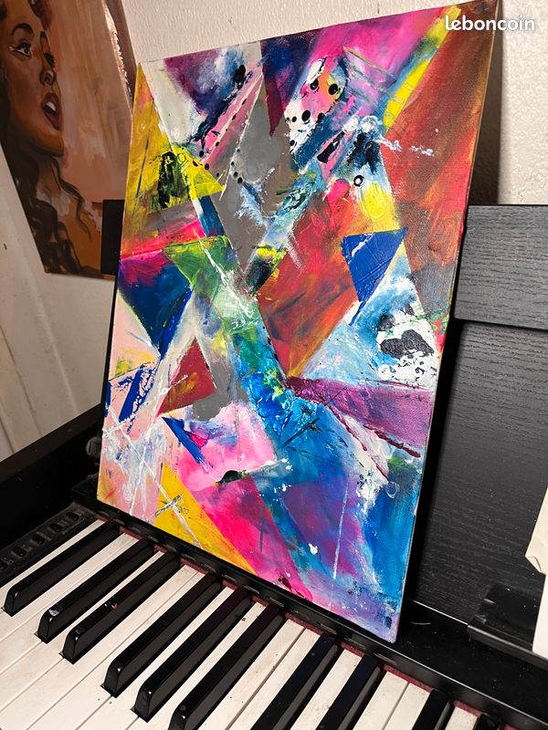 Abstrait "tap into joy" 35x27cm, multicolore (image 1)
