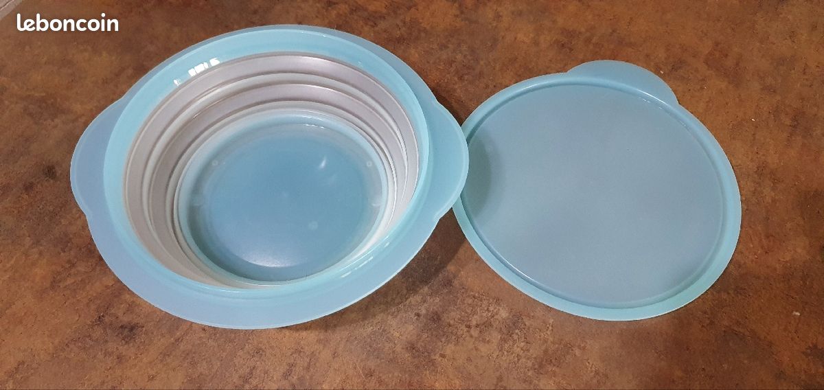 Boite tupperware pliable bleue neuve (image 1)