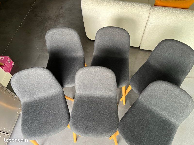 Lot de 6 Chaises en tissu anthracite (image 5)