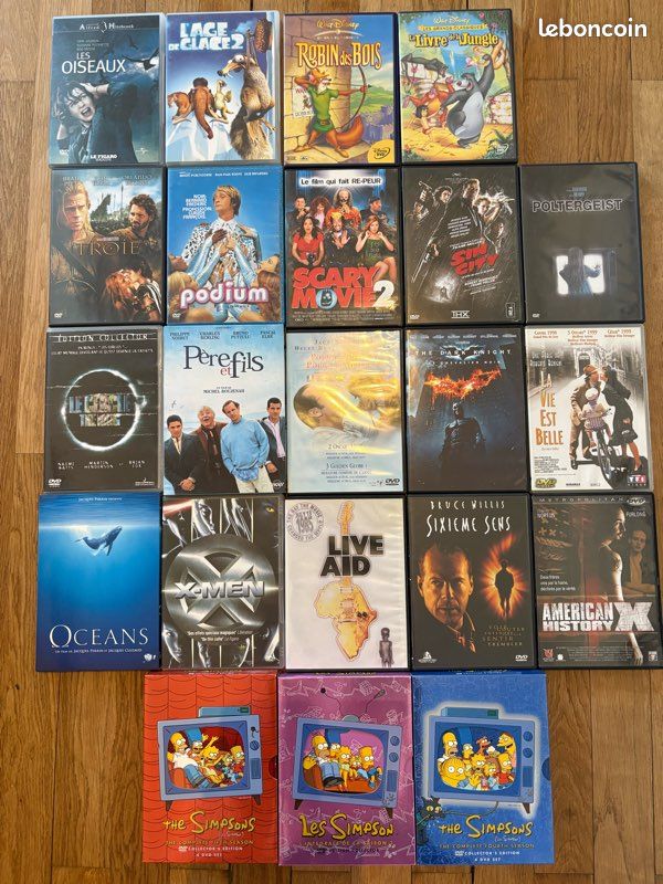 Collection DVD – Films cultes, Disney, Simpsons – à l’unité ou en lot (image 1)