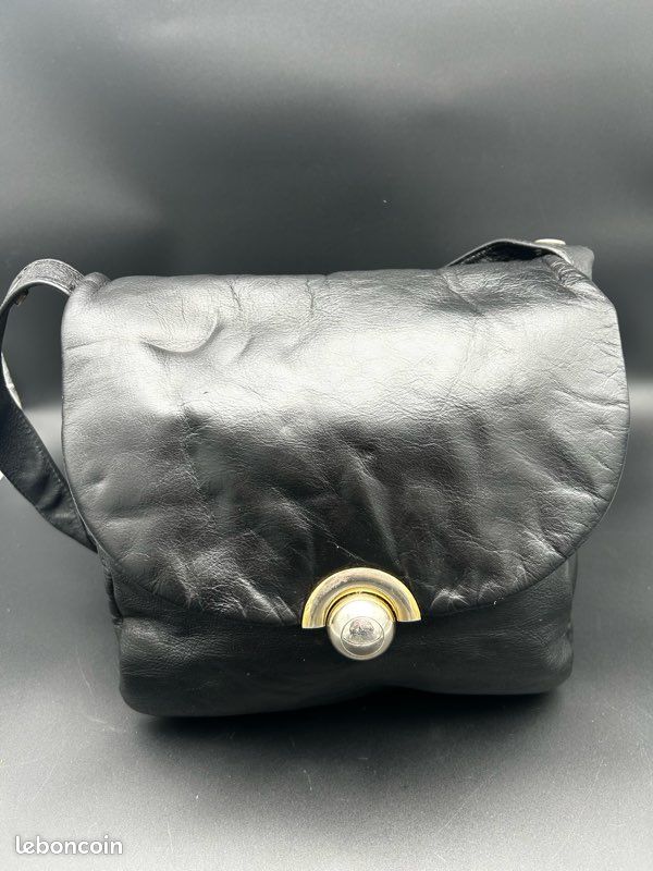 Sac à Main Vintage Femme En Faux Cuir Noir - Style Bandoulière - Neuf Sans étiquette