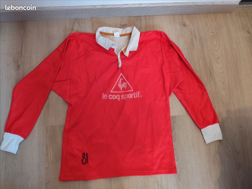 Maillot Vintage Le Coq Sportif Années 70 - Manches Longues, Bleu, Taille S Pour Homme