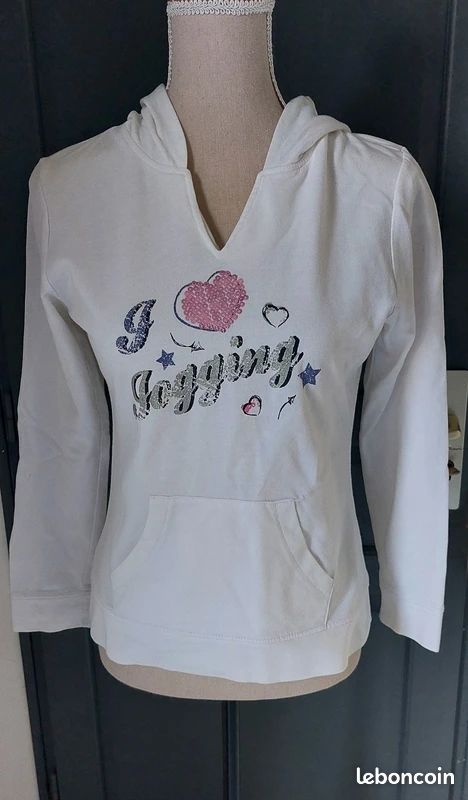Pull / sweat à capuche avec motif en TBE - Taille 16 ans (image 2)