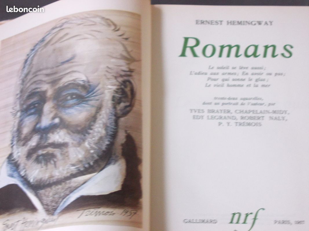 Livre Ernest Hemingway 'Nouvelles Et Récits' Gallimard 1963 - Reliure Paul Bonet, édition Originale, Bon état