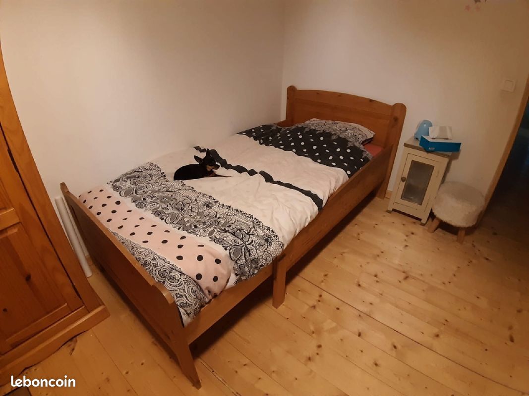 Lit enfant en bois évolutif (190x90 et 140x90) à partir de 2ans, avec matelas 2 pièces (image 1)