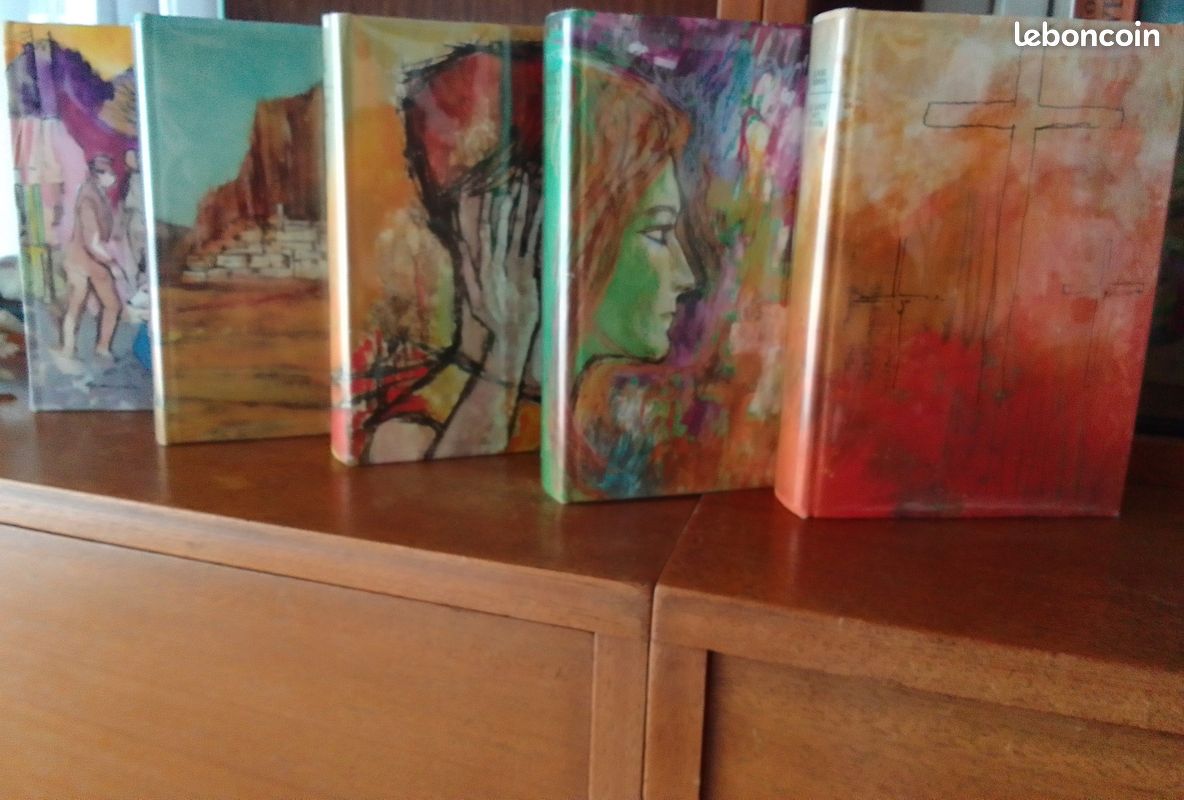 5 livres Gilbert Cesbron, grand format, couverture tissu avec illustrations (image 1)