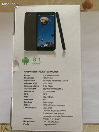 Klipad Telephone Portable Android 5.1 Noir - Livraison Gratuite !