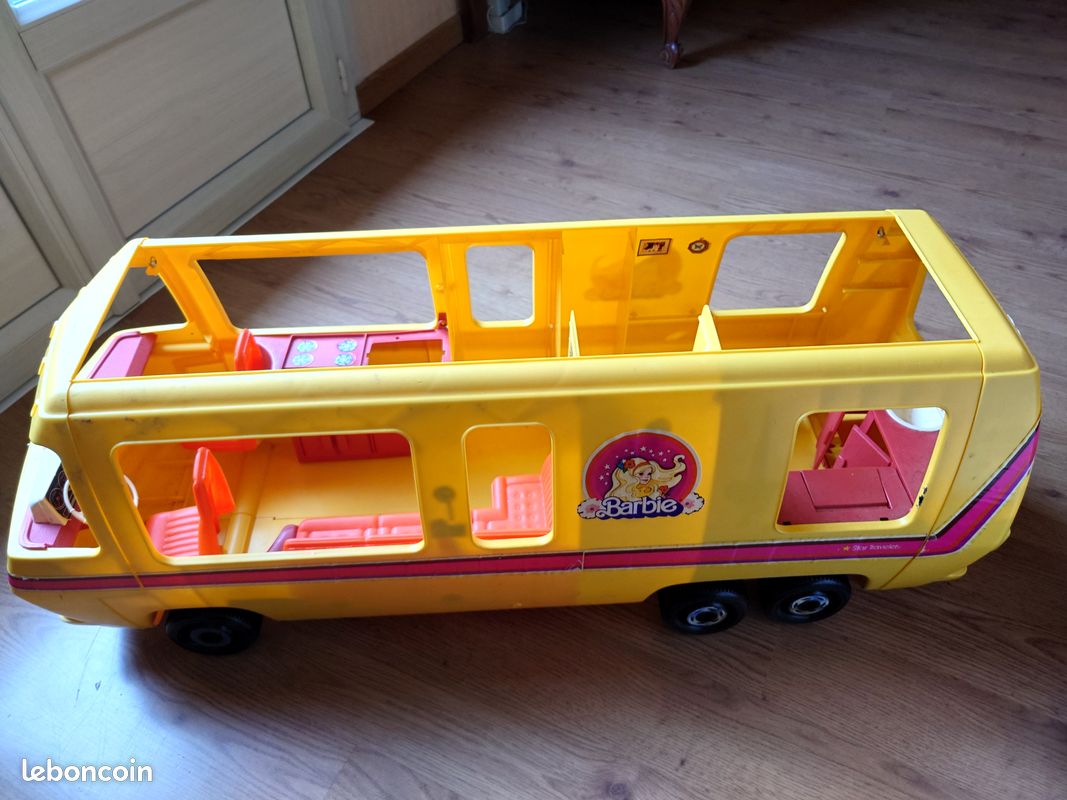 Camping-car Barbie Mattel - Jaune - Années 70 - Vintage - INCOMPLET