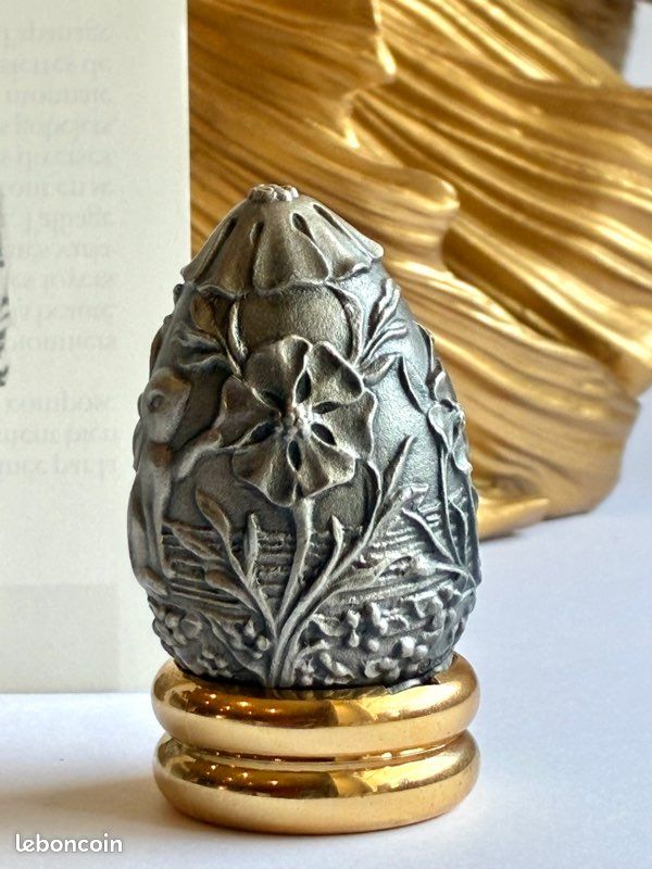 Œuf Franklin Mint en étain plein (1988) - Collection « Treasury of Eggs » (image 5)