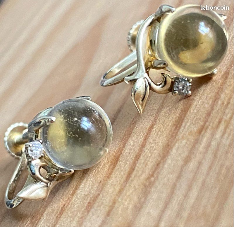 Boucles d’oreilles en argent avec 2 petits diamants (image 4)