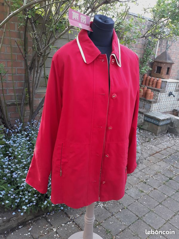 Parka Imper Blouson Caban DAXON Les ESSENTIELS Rouge Taille 50 Neuf (image 2)