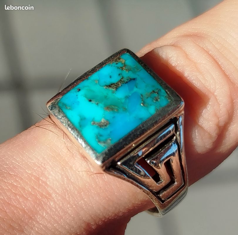 Bague ethnique turquoise - bijoux de créateur