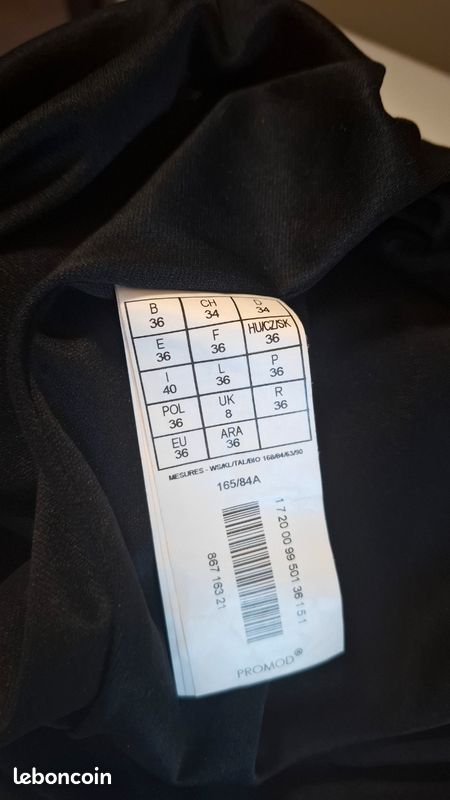 Robe noire à motifs gris argenté sans manches Promod 36 (image 8)