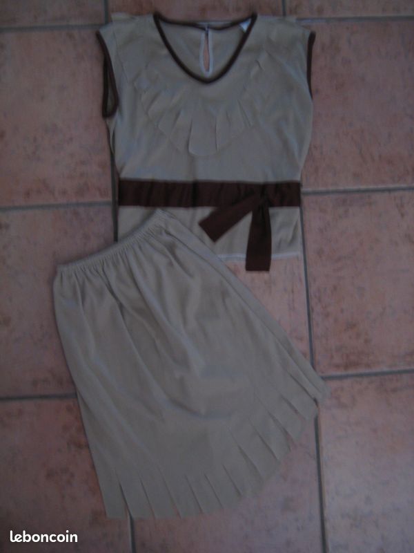 Déguisement costume INDIENNE en 2 pièces jupe + haut TAILLE 7-10 ans / 120-130 cm (image 2)