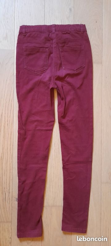 Pantalon prune/bordeaux 12 ans Gémo très agréable, élastique à la taille (image 3)