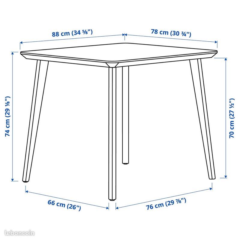 Table rectangulaire en parfait état (image 2)