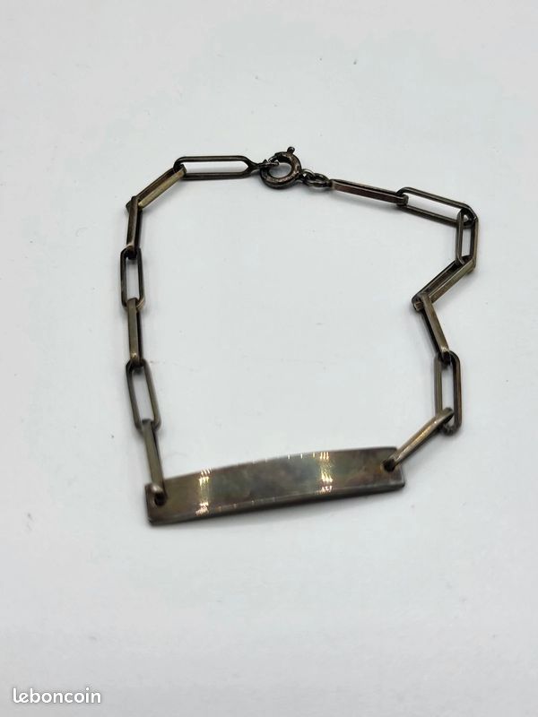 Ancien Bracelet Gourmette montre poignet En Argent Massif