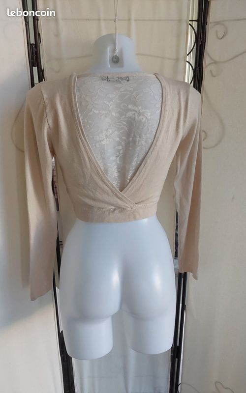 Gilet court neuf type bolero dos dentelle|Taille M 38/40 (image 4)