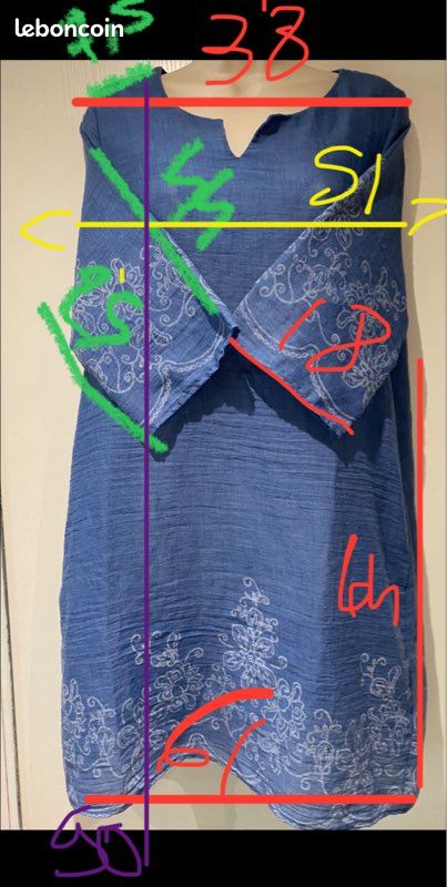 Robe de plage, transparente bleu, taille 36 (image 4)