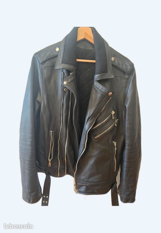 Veste en cuir Balmain (image 1)