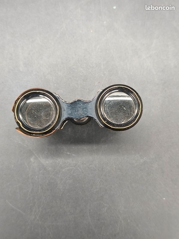 Jumelles De Théâtre Antiques En Laiton Et Cuir - Marque Lemaire - Bon état