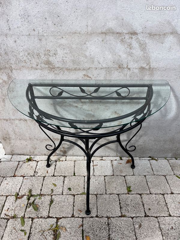 Console verre et fer forgé (image 1)