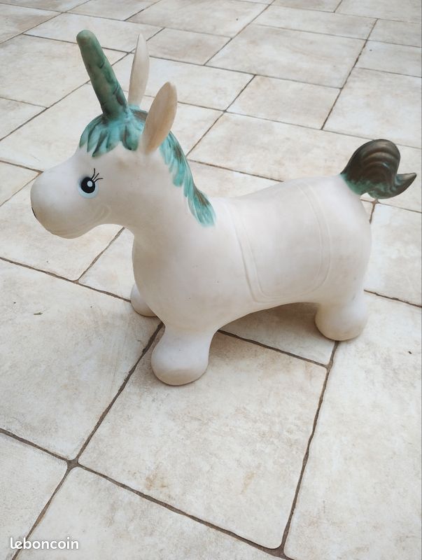 Animal Sauteur Licorne Relaxdays - Pompe à Air Incluse, Housse Douce, 50kg Max | Enfant 3 Ans Et +