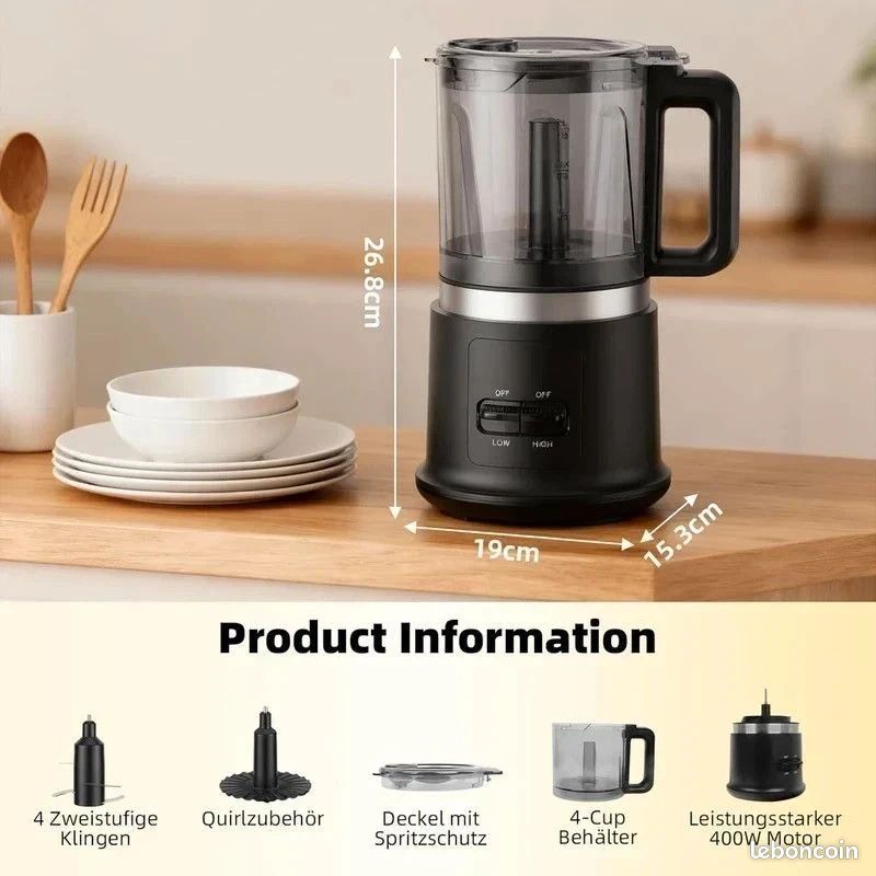 🔪Hachoir Électrique Ultra Puissant – Rapide, Précis et Indispensable en Cuisine  🔪 (image 3)