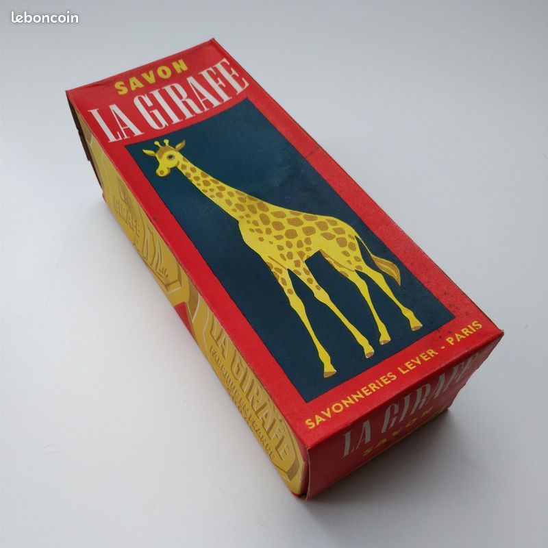 Ancienne boite de savon La Girafe Savonneries Lever Paris des années 1950 (image 2)