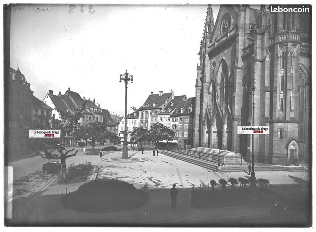 PLAQUE VERRE PHOTO ancienne positif noir et blanc 13x18 cm Vittel therme Vosges EUR 19,00 - FR