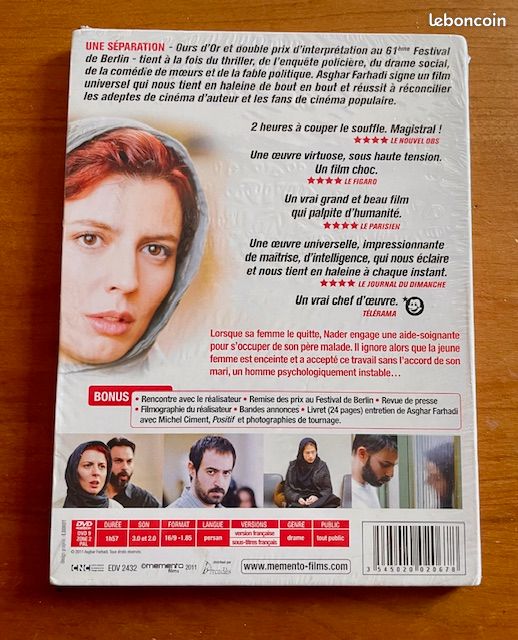 DVD neuf une séparation de Asghar Farhadi (image 2)