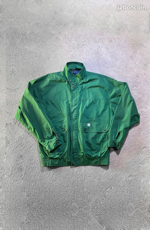 Veste Vintage K-Way Bleue - Taille S, Imperméable Nylon, Occasion Très Bon État