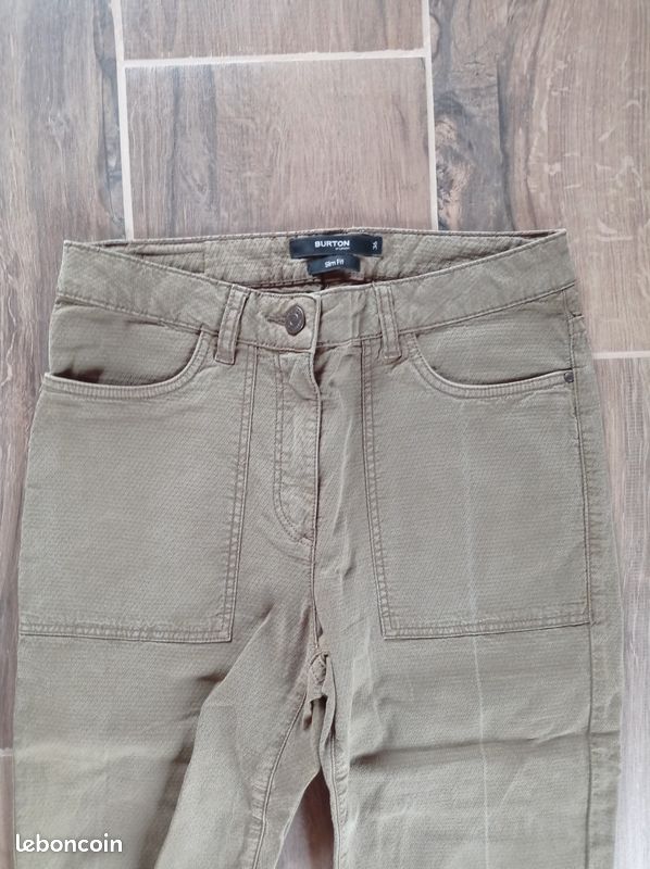 Pantalon slim fit kaki Burton taille 36 bon état (image 2)