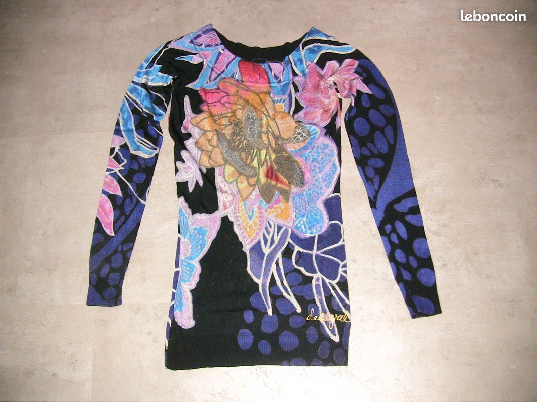 Pull Desigual Multicolore Graffiti - Taille M - Modèle 26J2103 En Coton/viscose