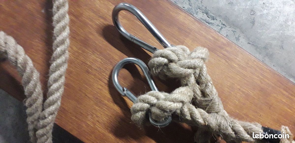 Balançoire robuste en bois et chanvre (image 3)