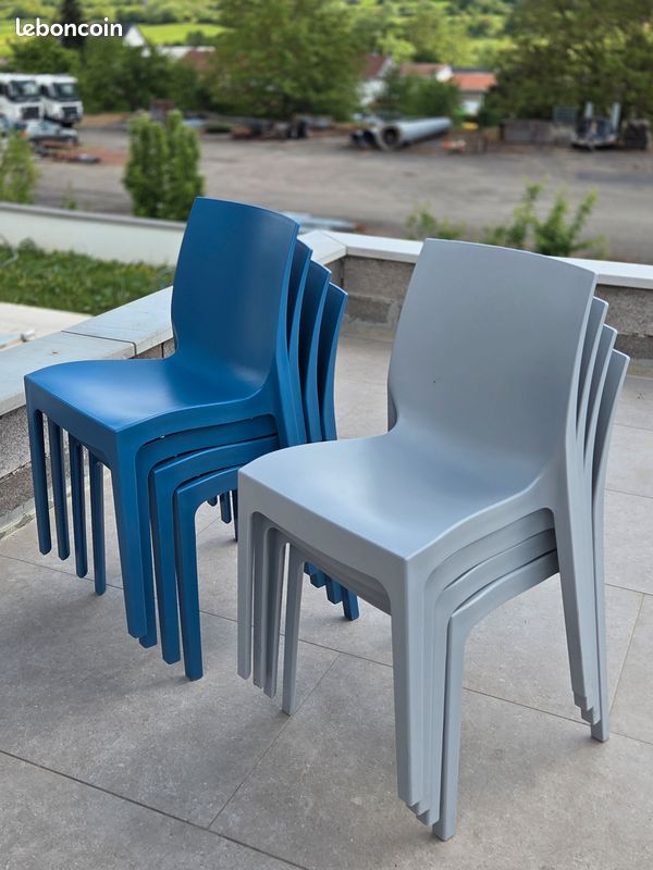 Lot chaises de jardin polypropylène (image 1)