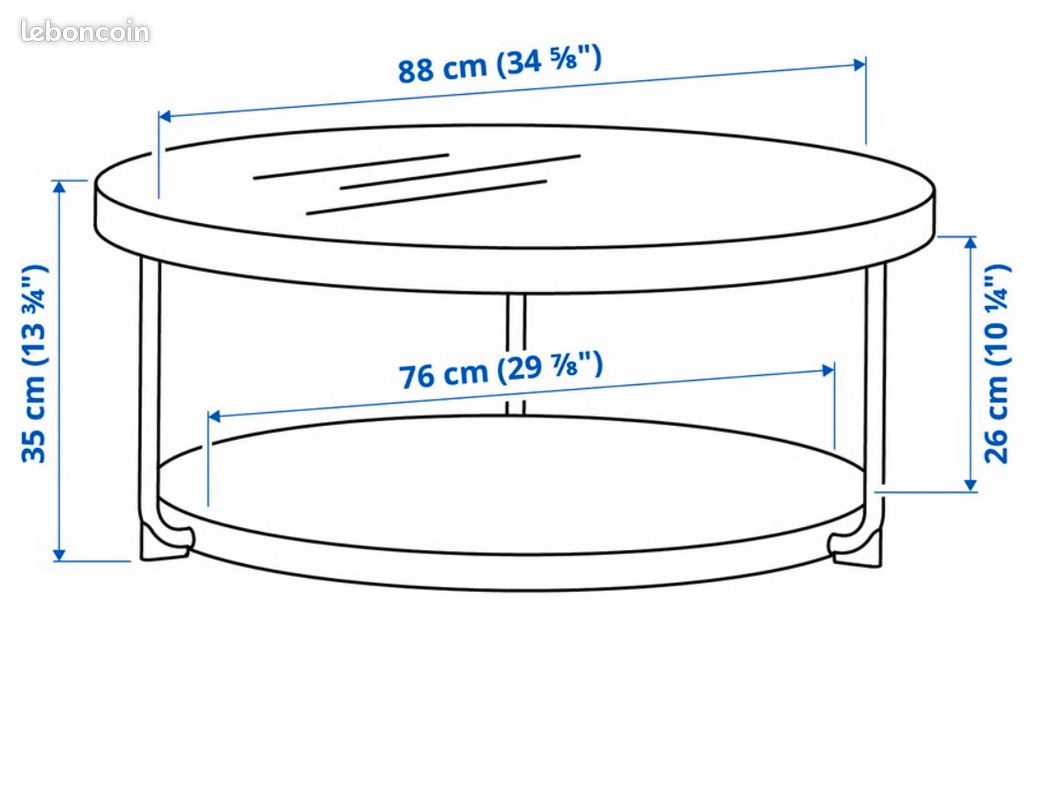 Table basse en verre noir (image 3)